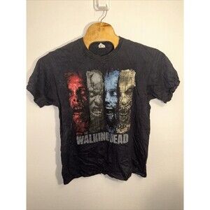The Walking Dead AMC Jerzees Mens T-shirt Size Large Black Faded USA